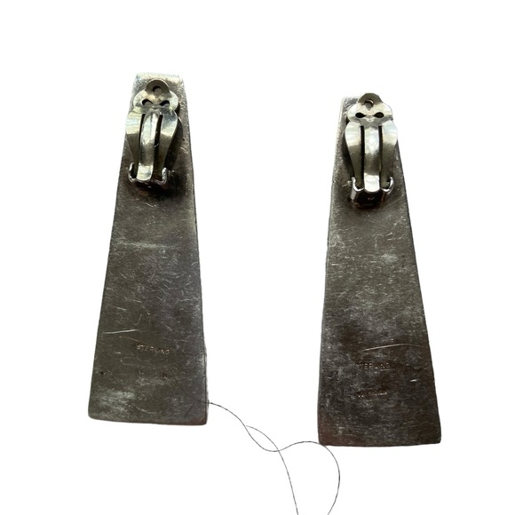Vintage sterling silver clip on earrings by designer Patricia Von Musulin - Picture 4 of 8